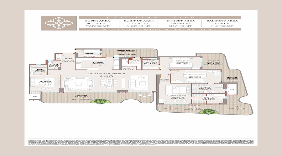 Clove County Noida 4 BHK floor plan
