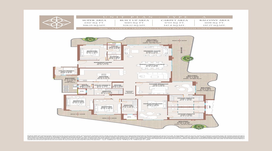 Clove County Noida 5 BHK floor plan